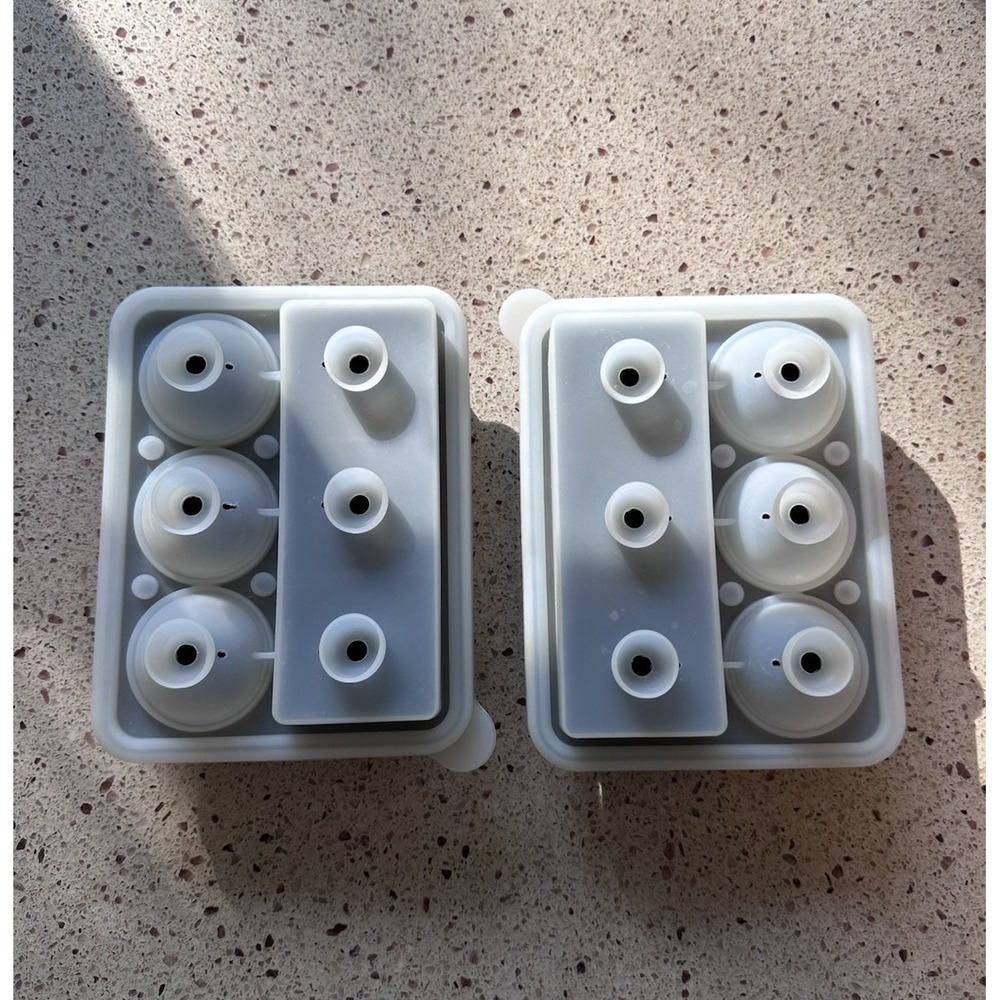 Sphere & Square Ice Cube Trays Set - Perfect for Whiskey & Cocktails